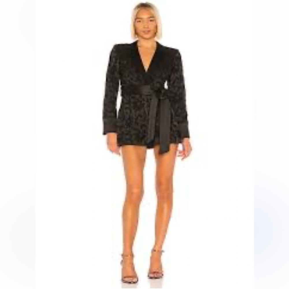 Alexis Black Textured Romper